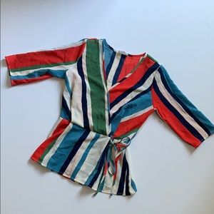 Sienna Sky Striped Peplum Top XS